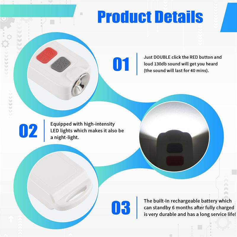 Personal Alarm Keychain - Persönlicher Alarm, Sicherheitsalarm für Frauen mit